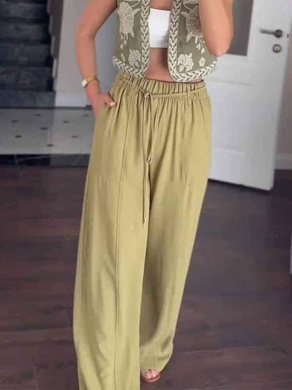 Women's Solid Color Loose Trousers