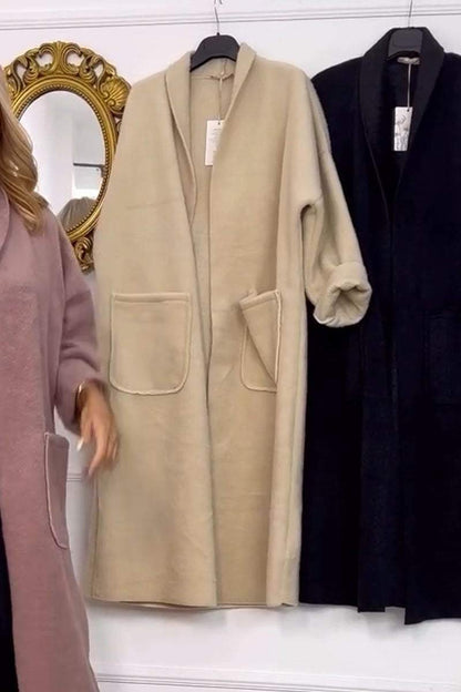 Ladies Casual Solid Color Long Coat