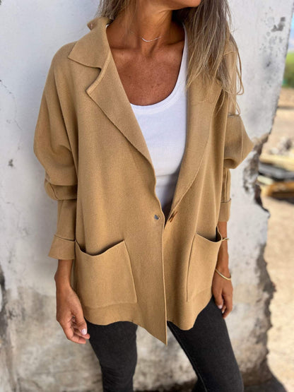 Women's Autumn and Winter Lapel Long-sleeved Casual Jacket