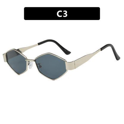 Gold Metal Full Rim Frame Sunglasses