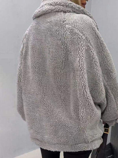 Women's Lapel Long Sleeve Plush Coat