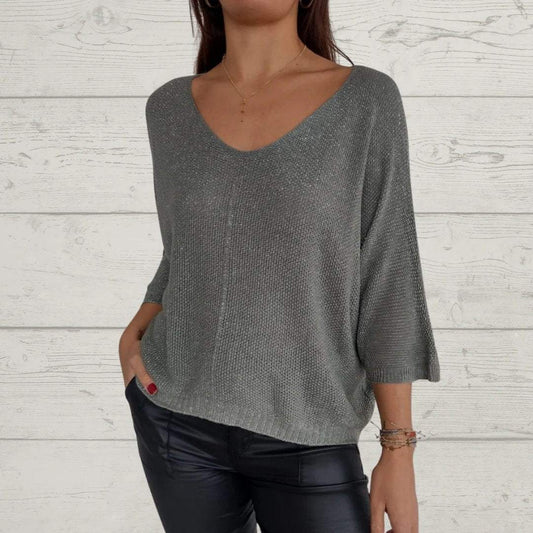 Women's V-neck Long-sleeved Casual Top