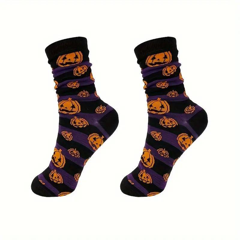 Men's and Women's Halloween Cartoon Print Casual Socks