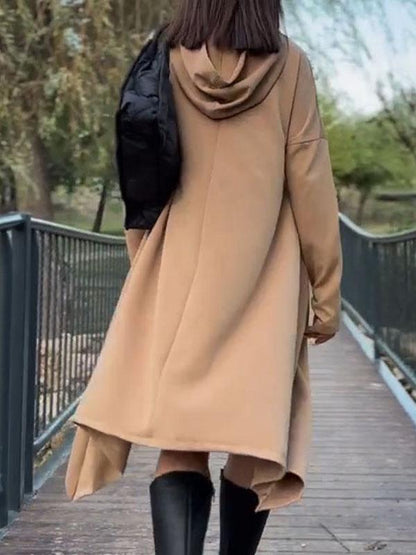 Women's Long Sleeve Hooded Irregular Hem Dress