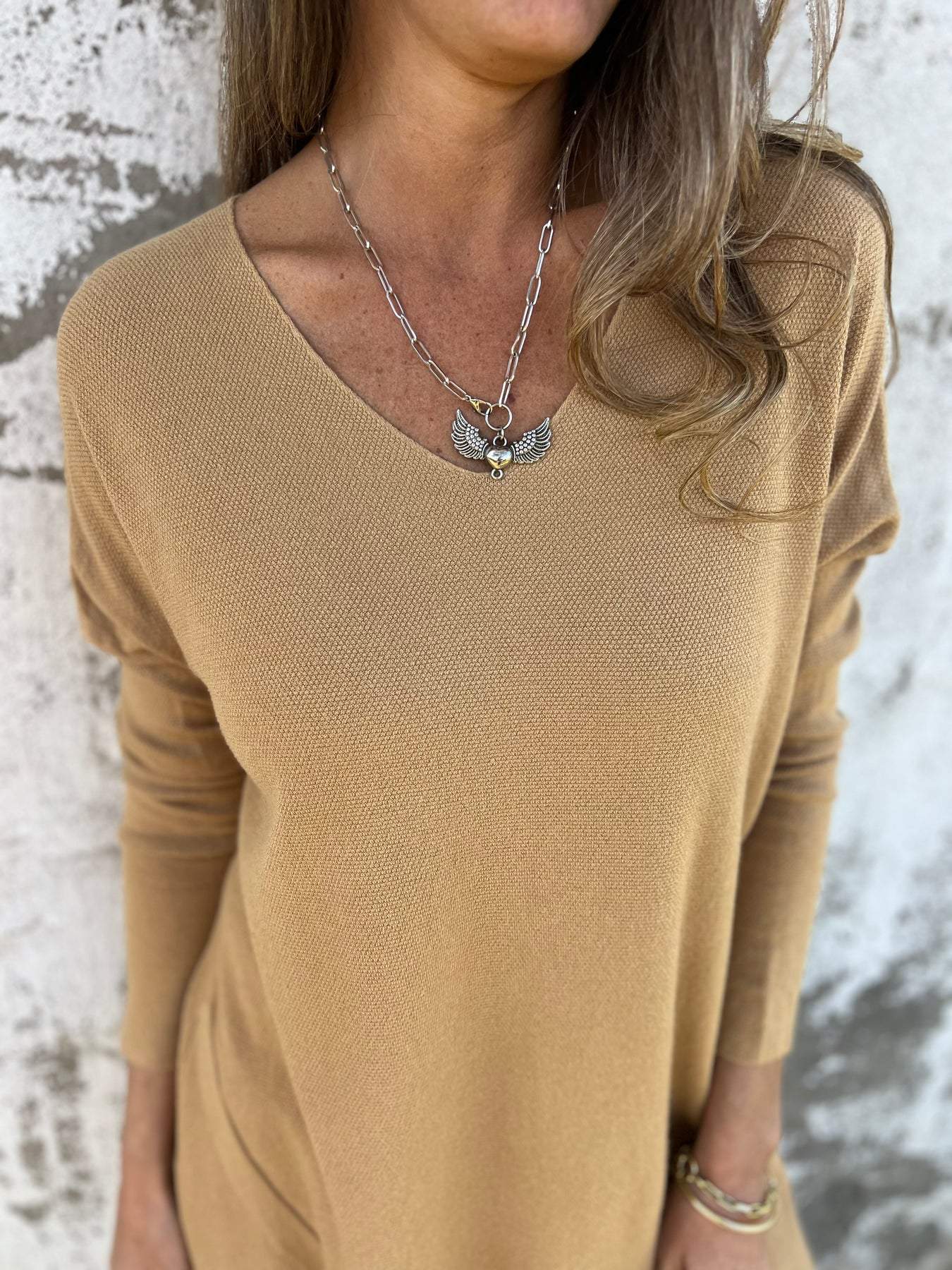 Women's V-neck Long-sleeved Casual Top