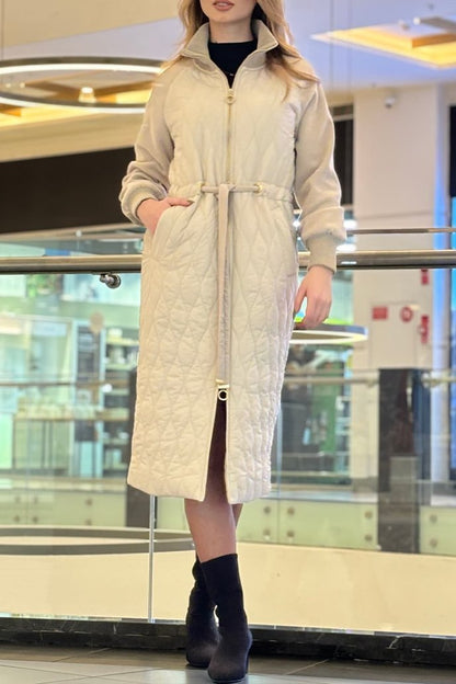 Women's casual cinched sleeves patchwork dresses