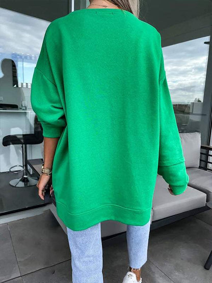 Women's Round Neck Long Sleeve Casual Sweatshirt