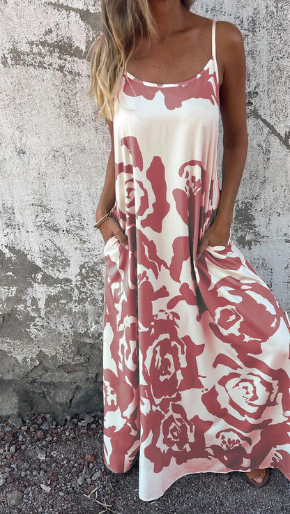 Rose Print Slip Dress