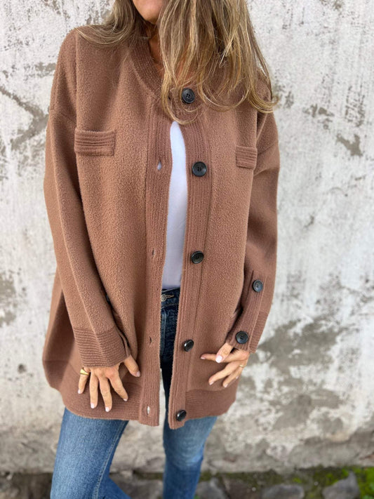 Women's Round Neck Autumn and Winter Casual Jacket