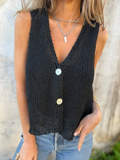 Women's V-neck Vest Knitted Vest Top