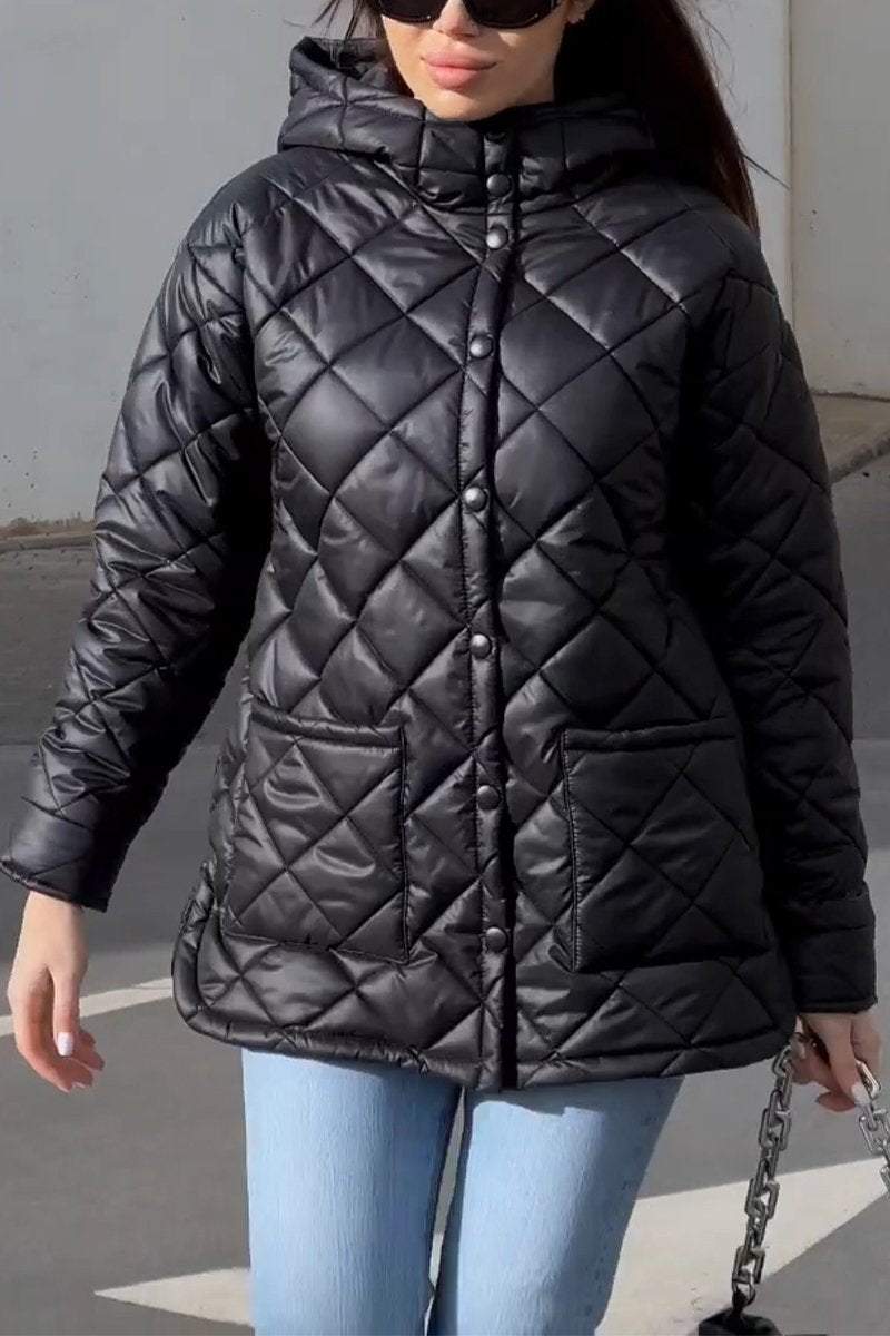 Women's Casual Hooded Long-sleeved Cotton Coat