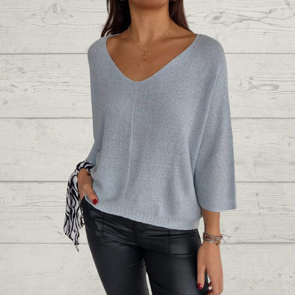 Women's V-neck Long-sleeved Casual Top