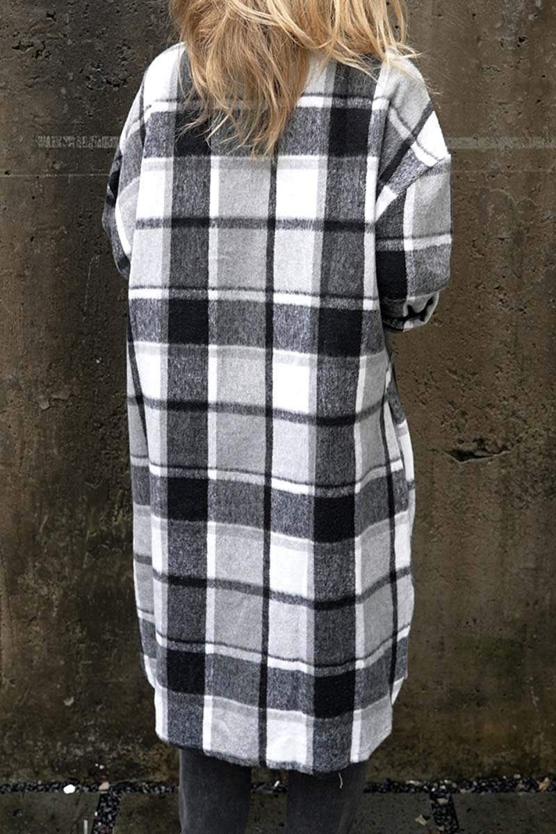 Women's Plaid Single Breasted Shirt Jacket