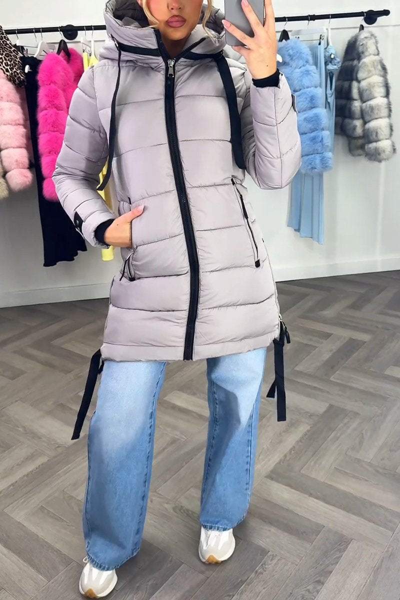 Women's Casual Hooded Mid-length Thick Cotton Coat