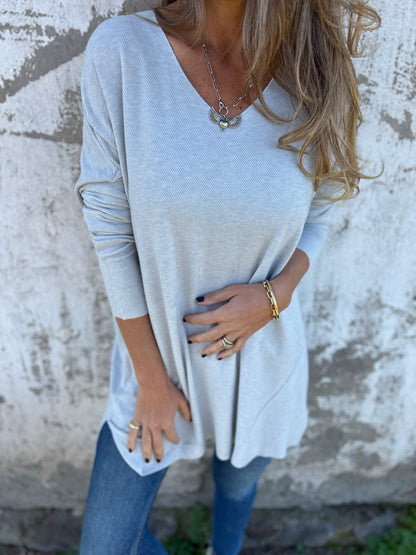 Women's V-neck Long-sleeved Casual Top