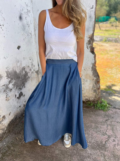 Women's Summer All-in-one Solid Color Skirt