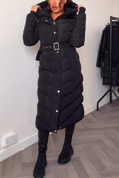 Women's Casual Hooded Long Cotton Coat