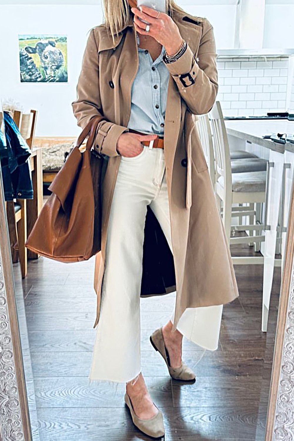 Women's Solid Color Casual Trench Coat