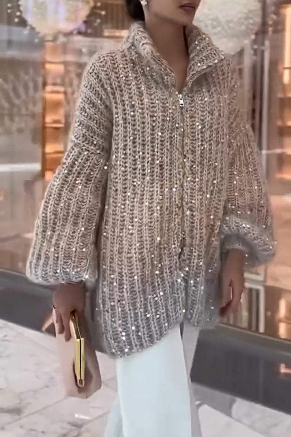 Women's Sparkling Sweater Cardigan