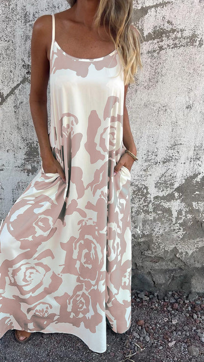 Rose Print Slip Dress