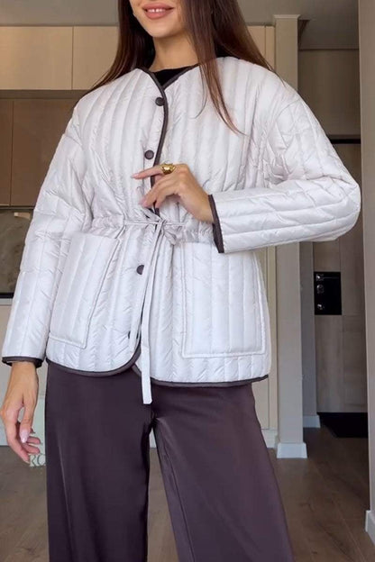 Solid Color Casual Button Jacket