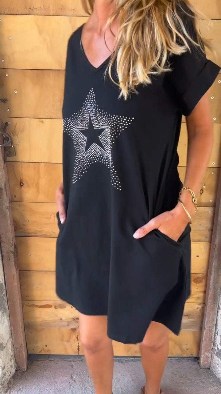 Star Hot Diamond Design Dress