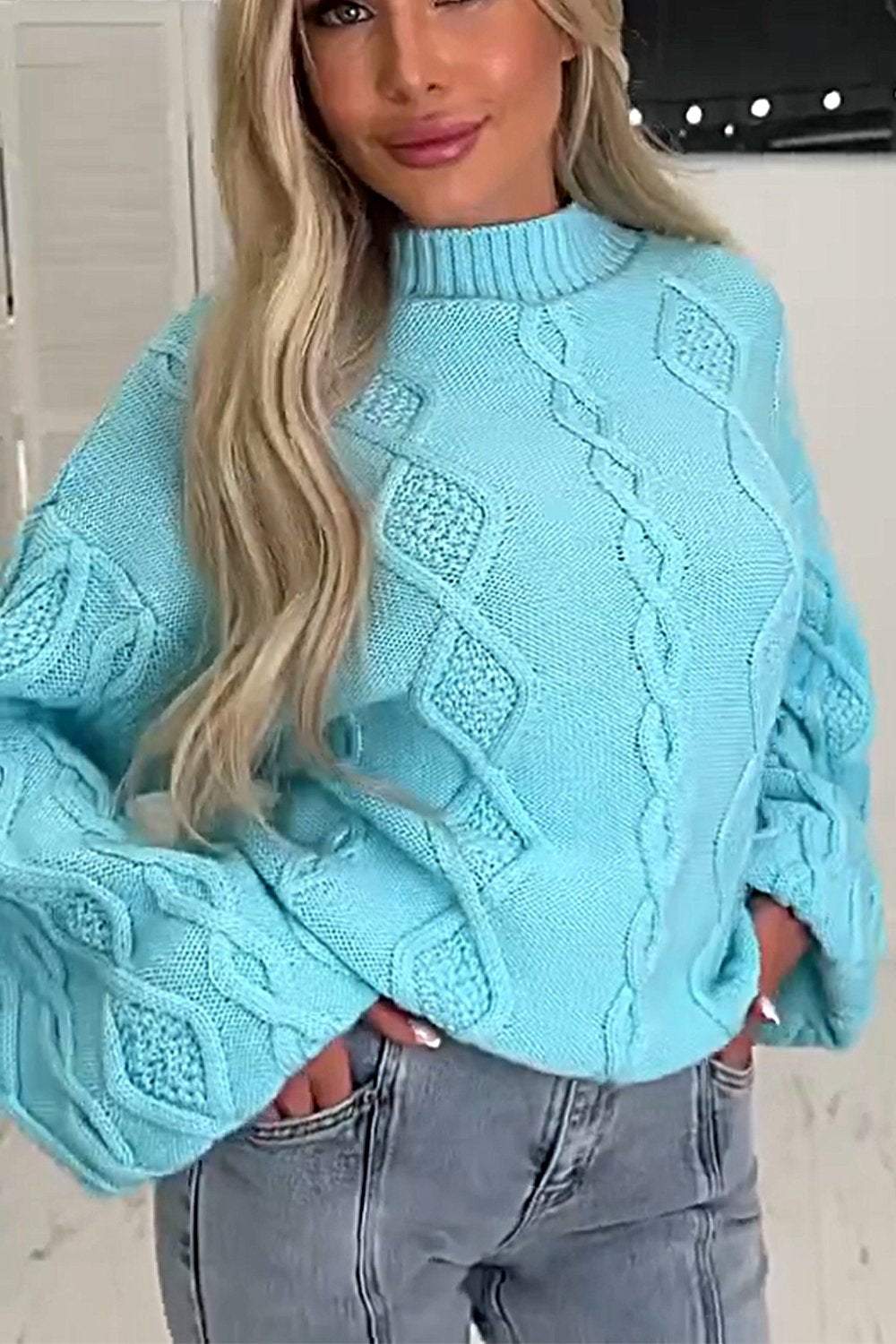 Women's Loose Textured Sweater Tops for Seniors