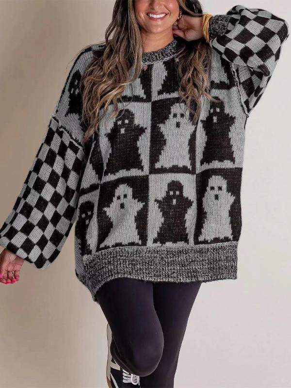 Women's Round-neck Halloween Loose Knitted Sweater