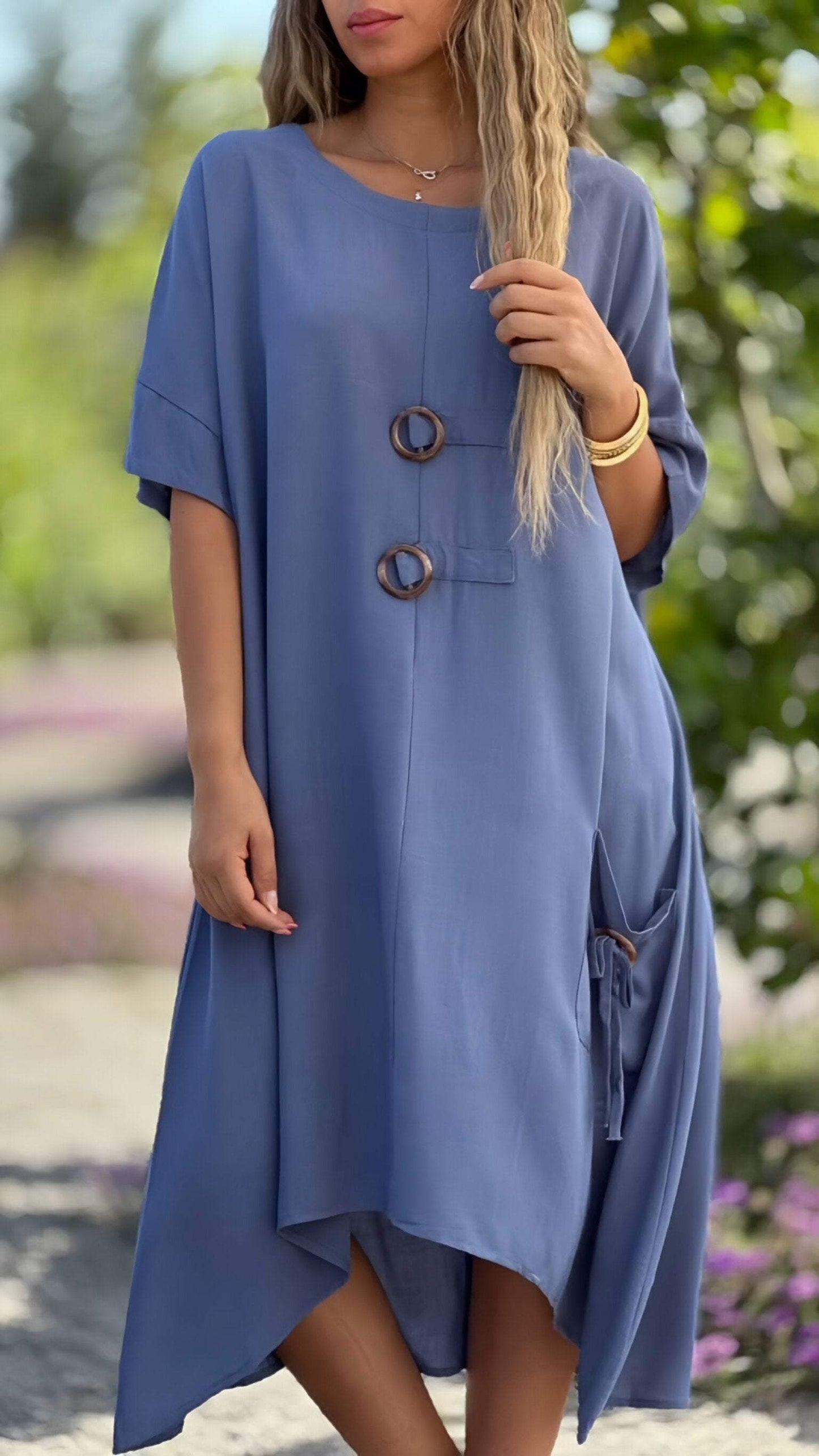 Irregular Cotton and Linen Dress