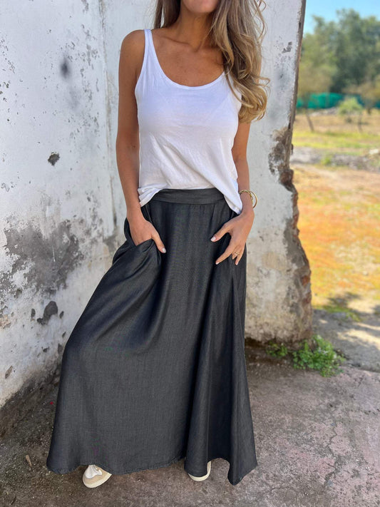 Women's Summer All-in-one Solid Color Skirt