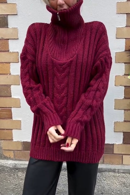 Women's solid color turtleneck