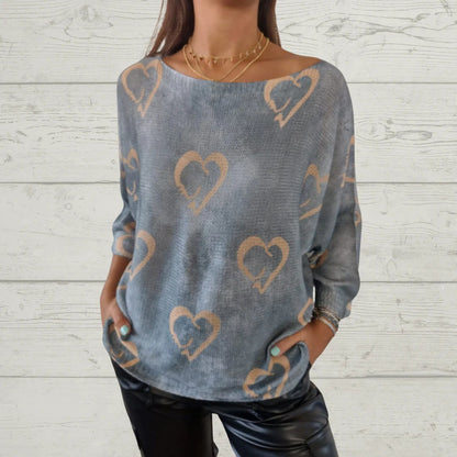 Round Neck Love Print Top