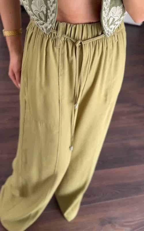 Women's Solid Color Loose Trousers