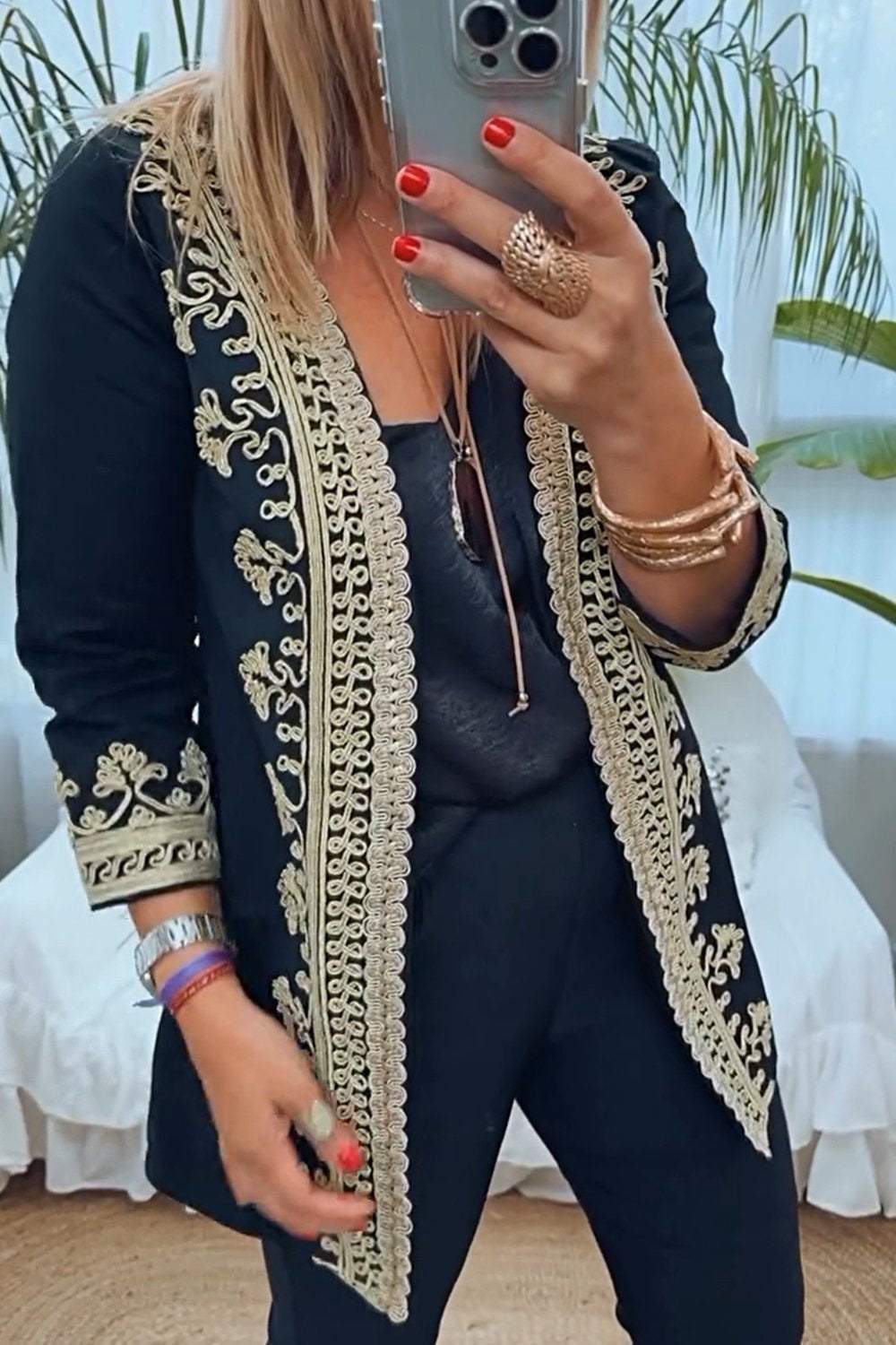 Women's Patterned Casual Jacket Tops