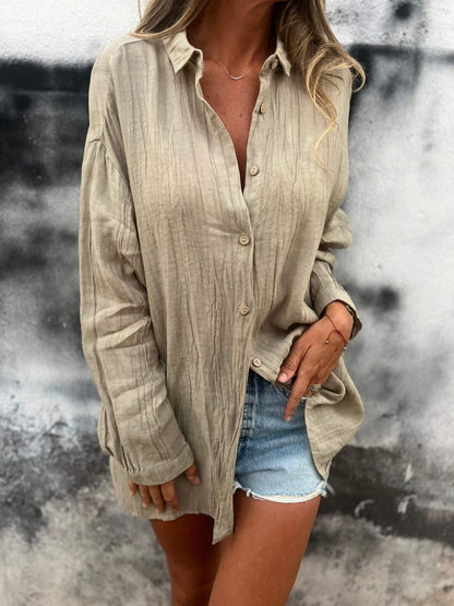 Women's Lapel Long Sleeve Shirt