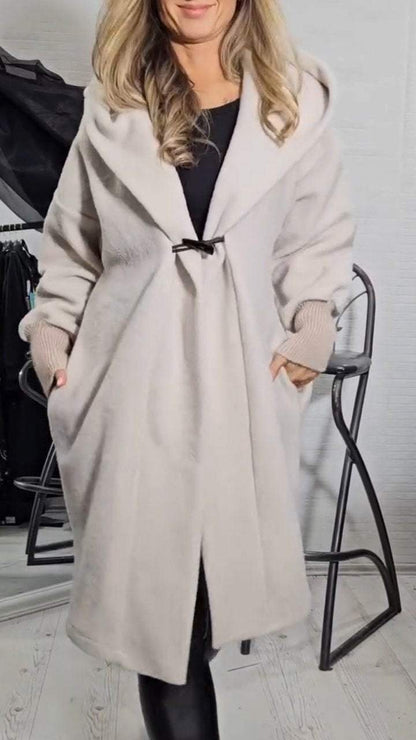 Women's Long Sleeve Hooded Trench Coat