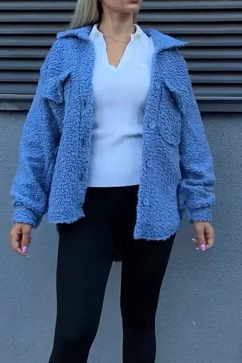 Women's Lapel Plush Casual Jacket