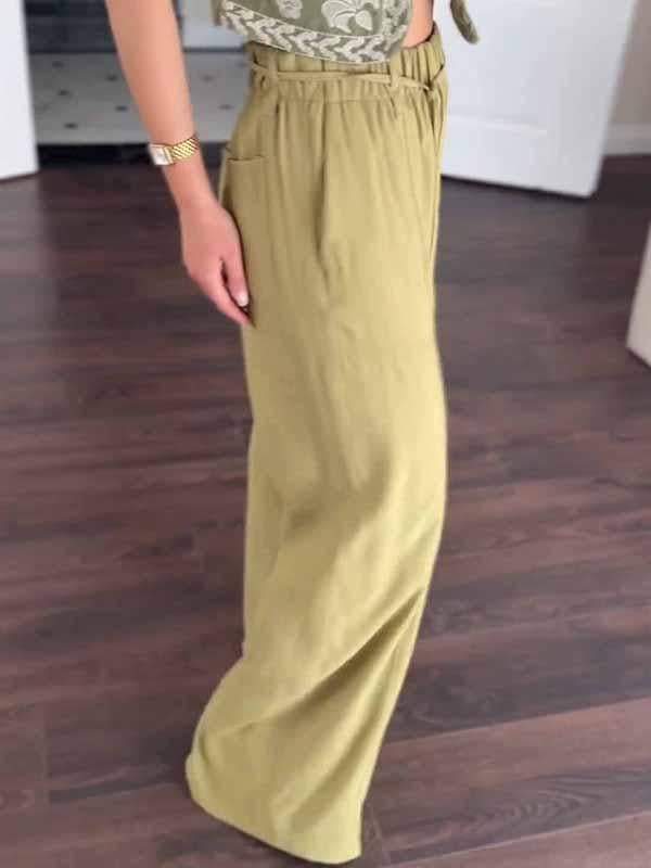 Women's Solid Color Loose Trousers