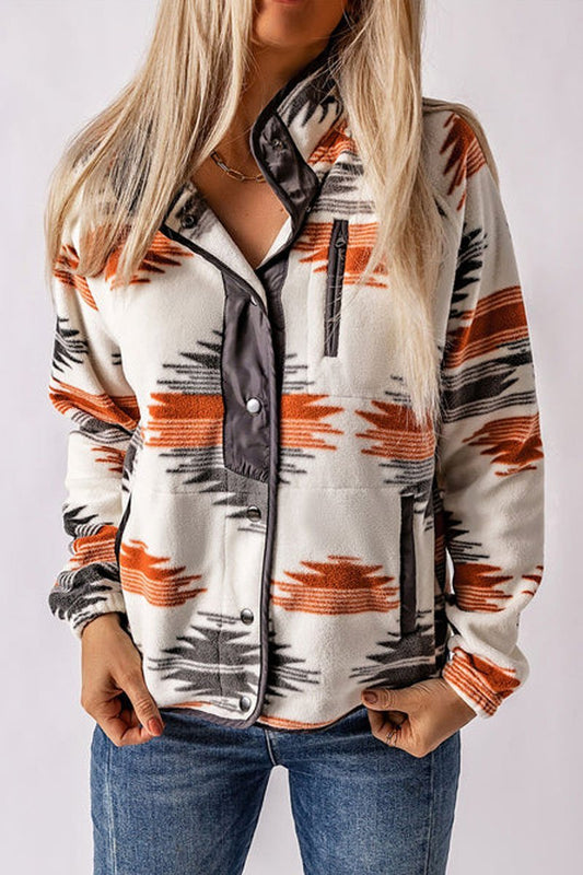 Vintage Western Print Casual Jacket