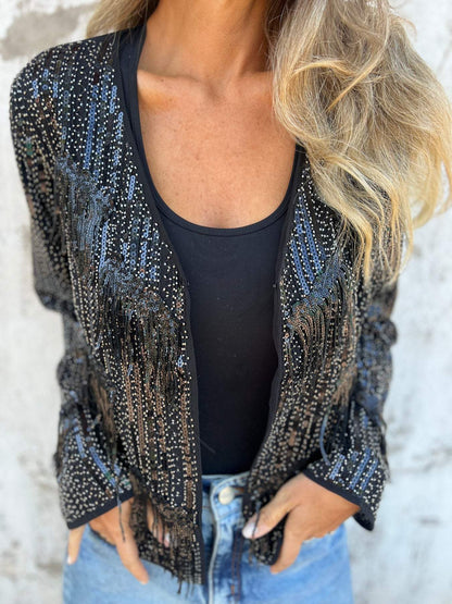 Women's Sequined Long Sleeve Cardigan