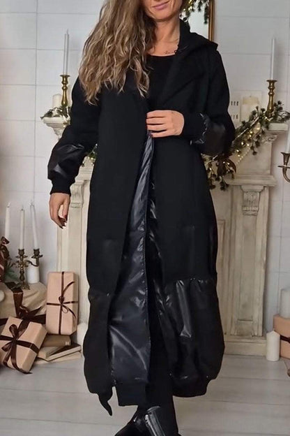 Women's Patchwork Hooded Long Coat