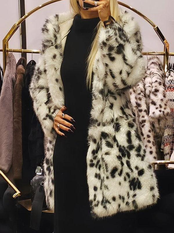 Women's Spotted Plush Coat