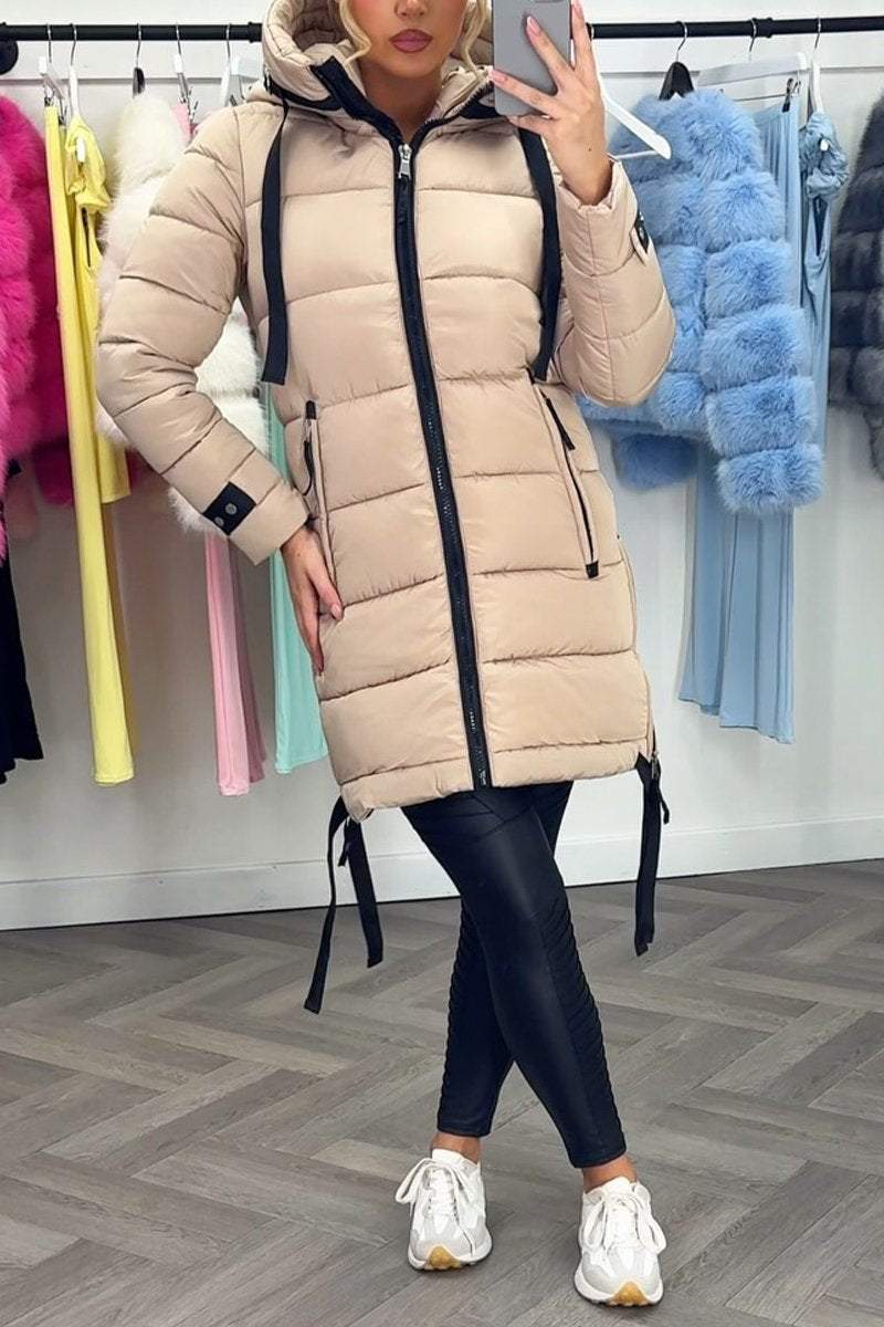 Women's Casual Hooded Mid-length Thick Cotton Coat