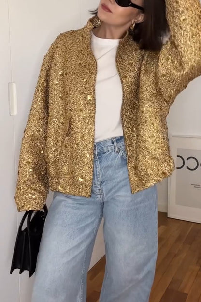 Casual sequined coat