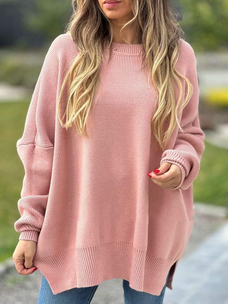 Women's Solid Color Irregular Pullover Sweater