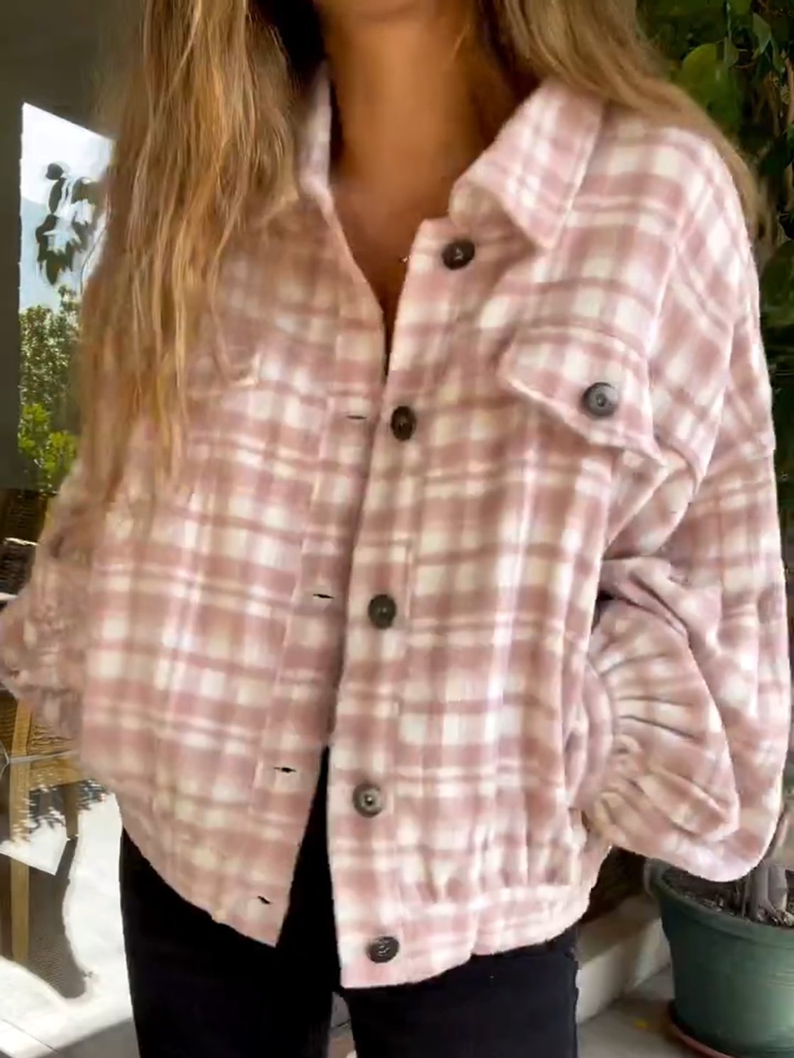 Women's Loose Check Jacket