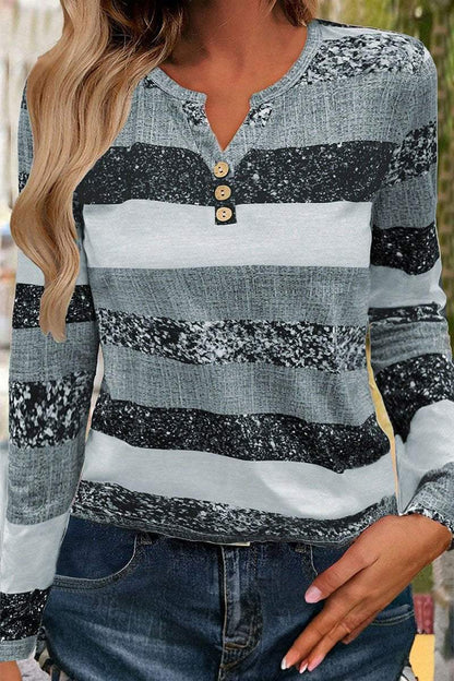 Women's Slim Fit Sequined Contrast Patchwork V-neck Top