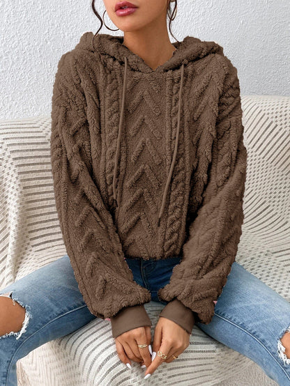 Nova Cable Knit Plush Hoodie