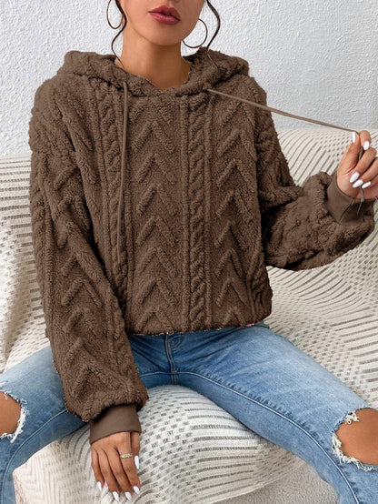 Nova Cable Knit Plush Hoodie