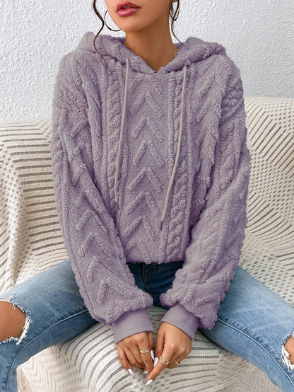 Nova Cable Knit Plush Hoodie